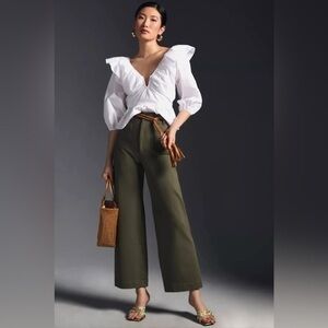 Anthropologie Holly
Green Courtney
Wide Leg Trouser Pants size 8